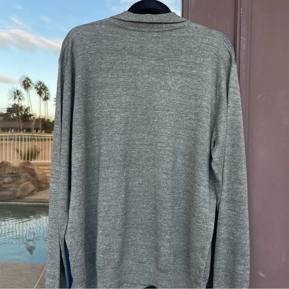 Peter Millar Villa Men's Full-Button Cardigan Linen/Wool Blend Sweater XL